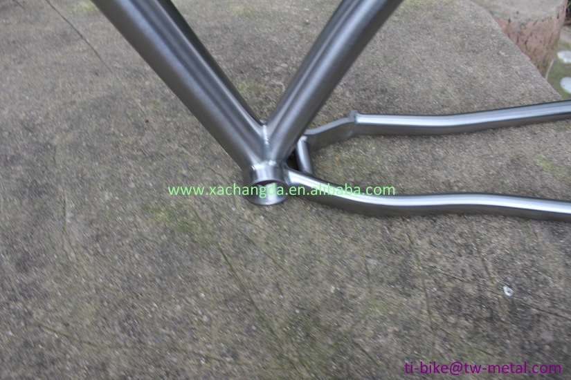 Custom titanium MTB bike frame with 29 inch wheel